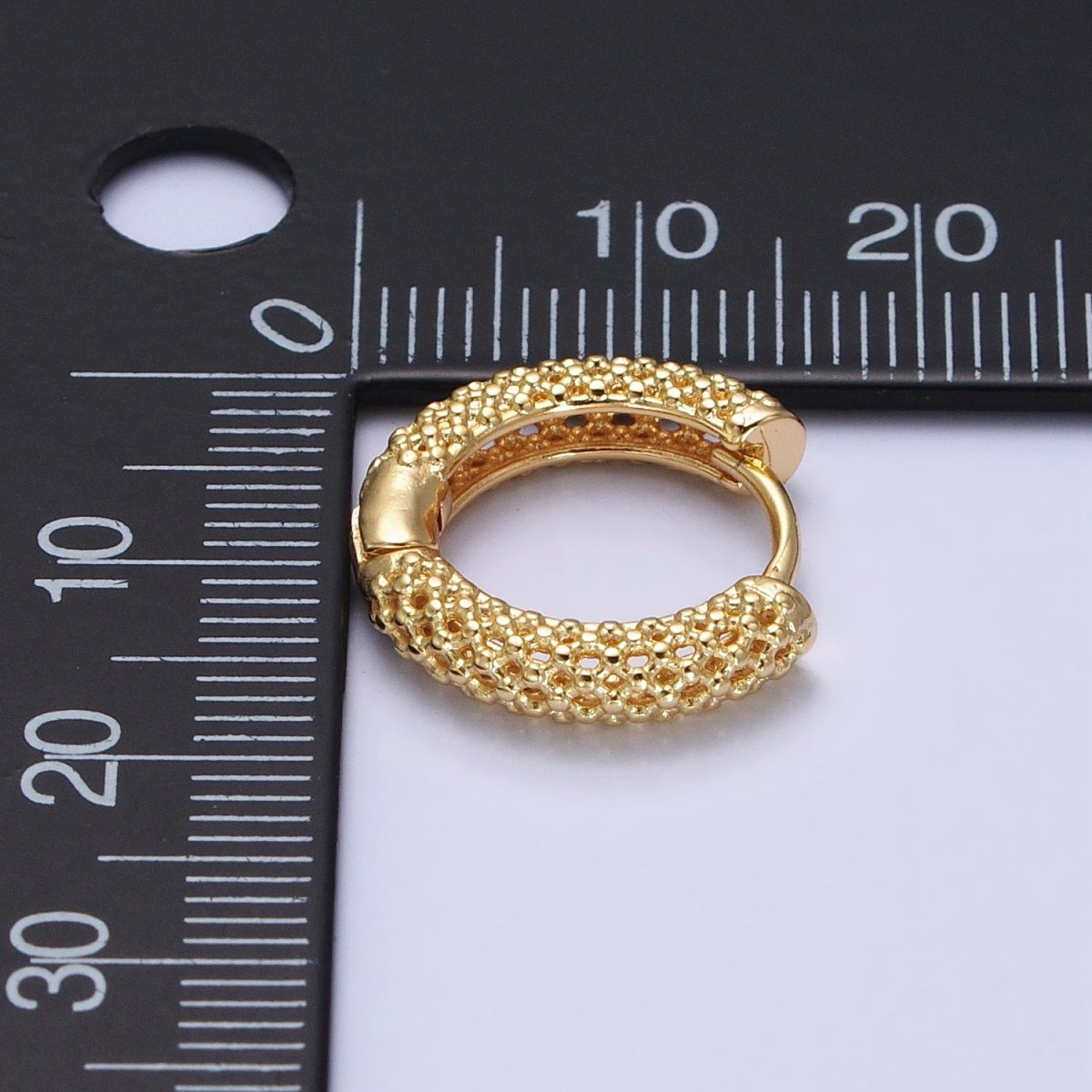 Silver, Gold Riveted Wire Rings 16mm Huggie Earrings | AB438 AB453