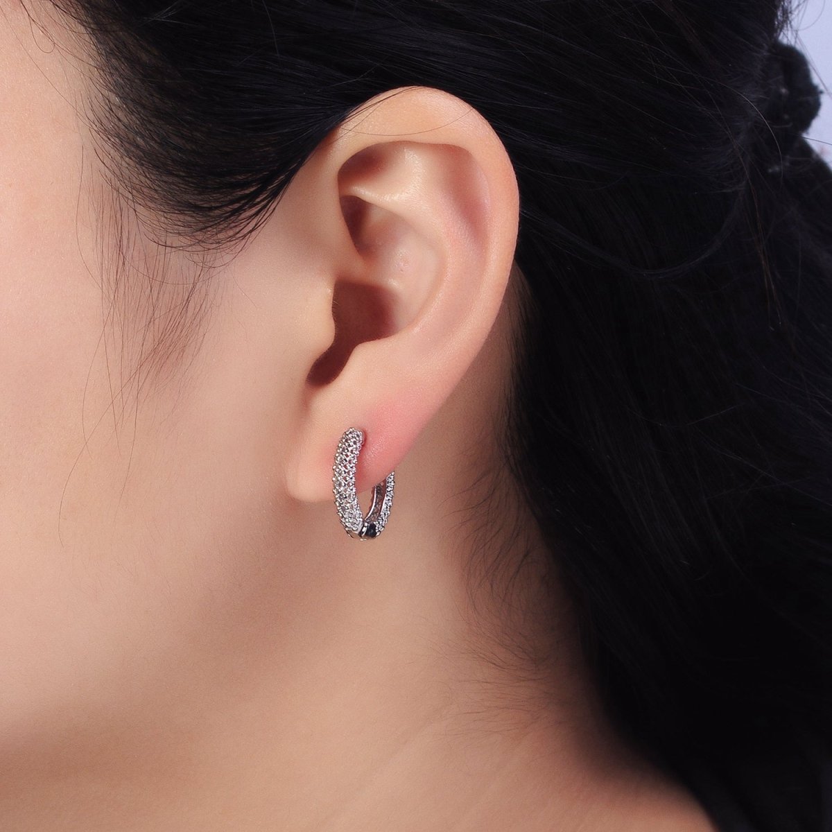 Silver, Gold Riveted Wire Rings 16mm Huggie Earrings | AB438 AB453