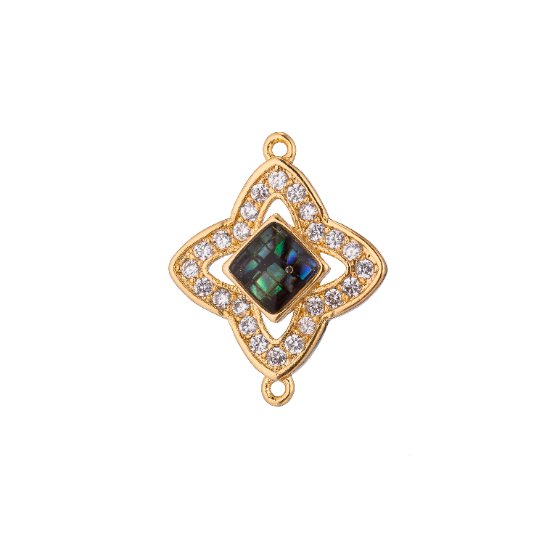 Silver, Gold Small Star Shape, Ladies Women Gift Girl Mother DIY Gift Cubic Zirconia Bracelet Charm Bead Finding Connector, F-009