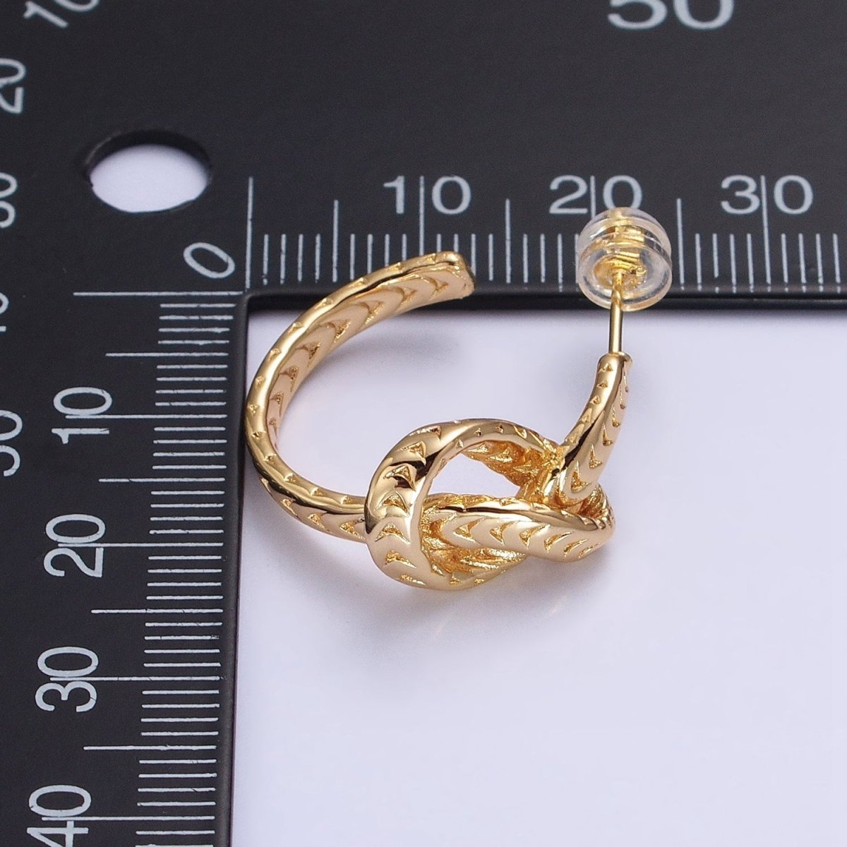 Silver Knot Hoop Earrings • Gold Tie The Knot Hoops • Love Knot Hoops AB604 AB605