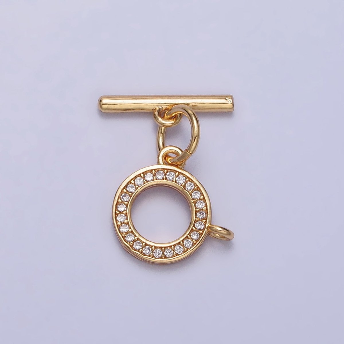 Silver Micro Pave OT Clasp Cubic Toggle Clasp for Decorative Necklace Bracelet Z-054