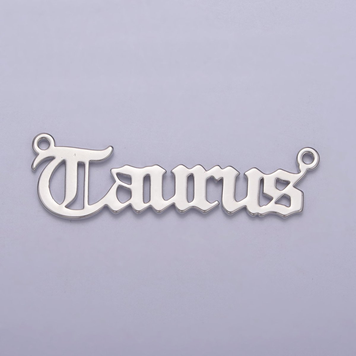 Silver Old English Font Zodiac Charms Connector for Necklace Bracelet Link Connector Astrology Necklace Charm Personalized Jewelry Wholesale A1421-A1426