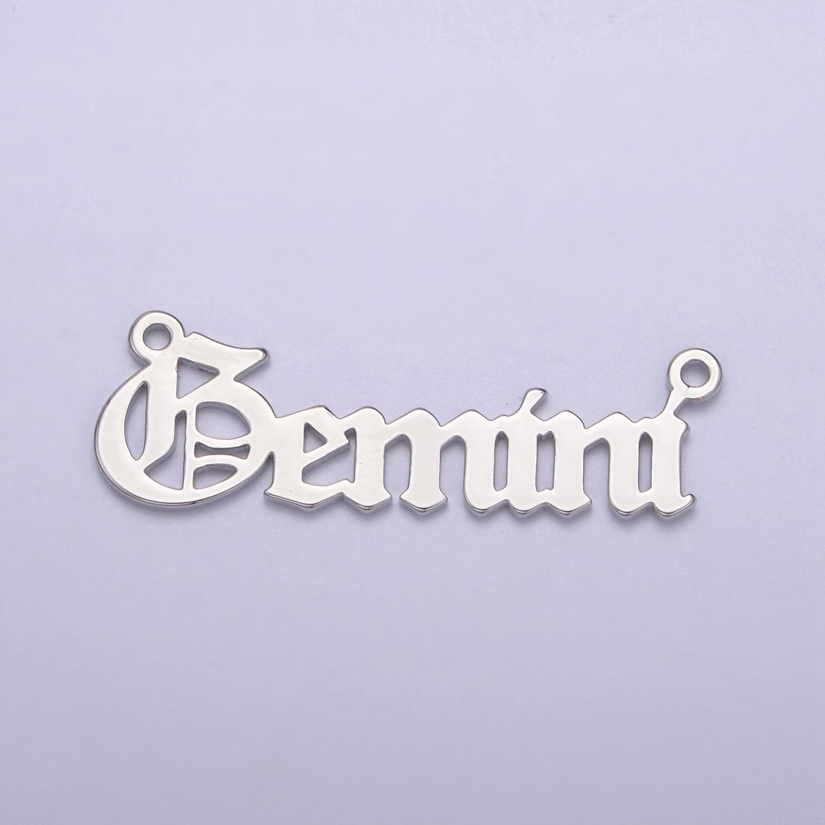 Silver Old English Font Zodiac Charms Connector for Necklace Bracelet Link Connector Astrology Necklace Charm Personalized Jewelry Wholesale A1421-A1426