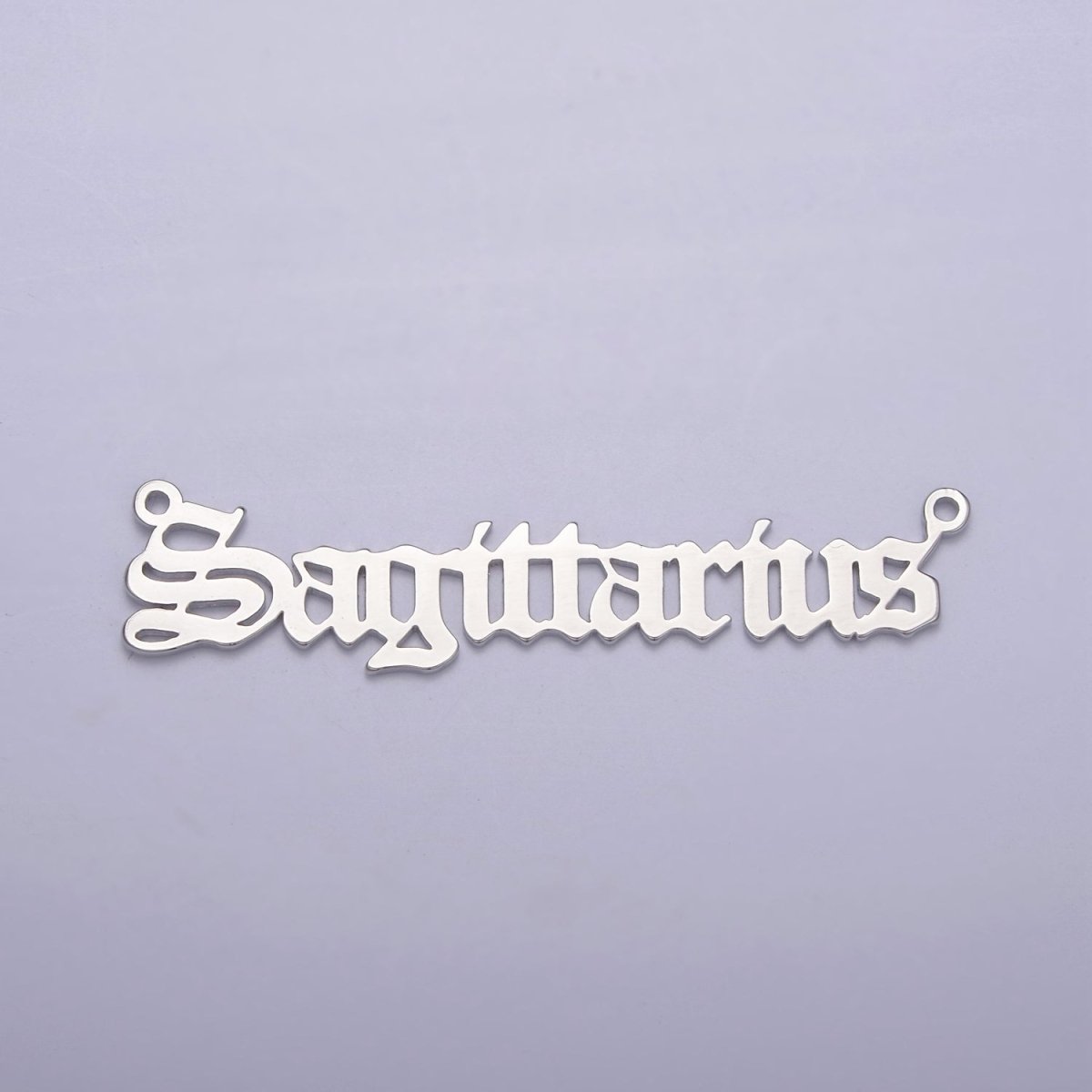 Silver Old English Font Zodiac Charms Connector for Necklace Bracelet Link Connector Astrology Necklace Charm Personalized Jewelry Wholesale A1421-A1426