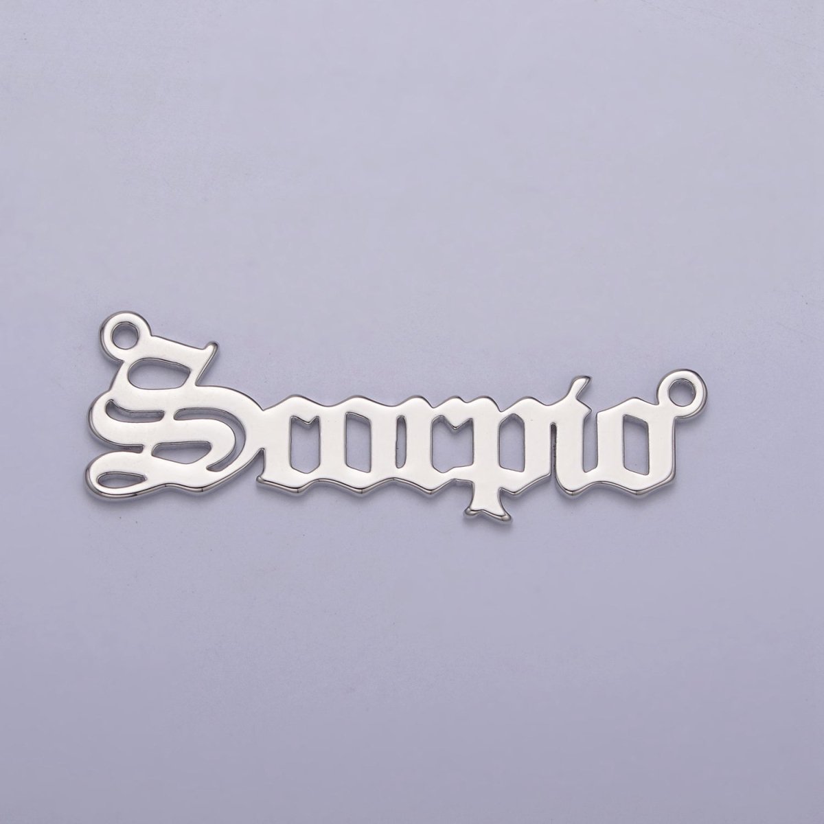 Silver Old English Font Zodiac Charms Connector for Necklace Bracelet Link Connector Astrology Necklace Charm Personalized Jewelry Wholesale A1421-A1426