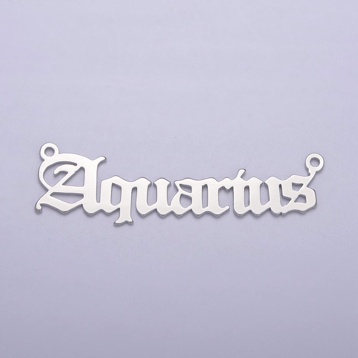 Silver Old English Font Zodiac Charms Connector for Necklace Bracelet Link Connector Astrology Necklace Charm Personalized Jewelry Wholesale A1421-A1426