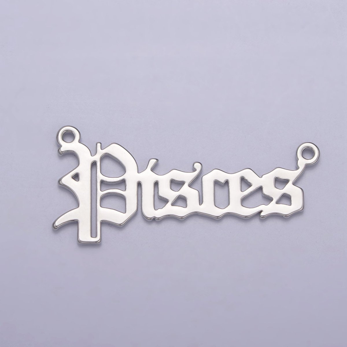 Silver Old English Font Zodiac Charms Connector for Necklace Bracelet Link Connector Astrology Necklace Charm Personalized Jewelry Wholesale A1421-A1426