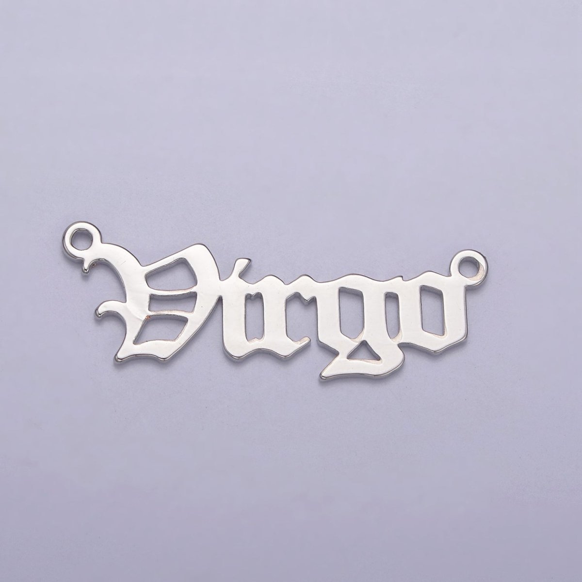 Silver Old English Font Zodiac Charms Connector for Necklace Bracelet Link Connector Astrology Necklace Charm Personalized Jewelry Wholesale A1421-A1426