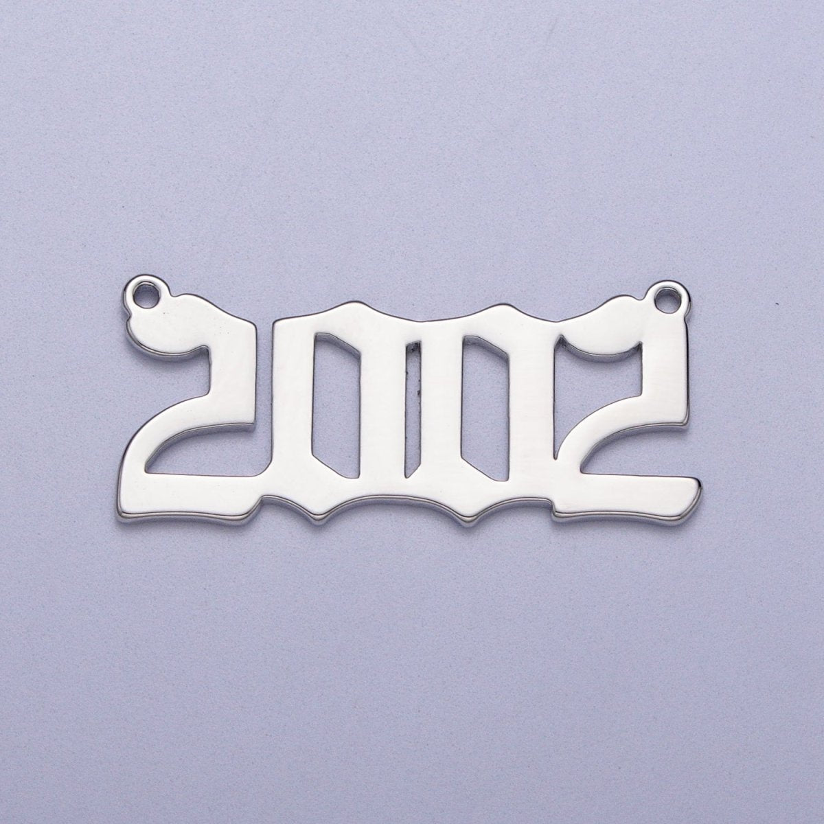 Silver Old English Year Charm Connector Birth Year Number Birthday Year Number Necklace for Personalized Jewelry | Y-678-Y-689
