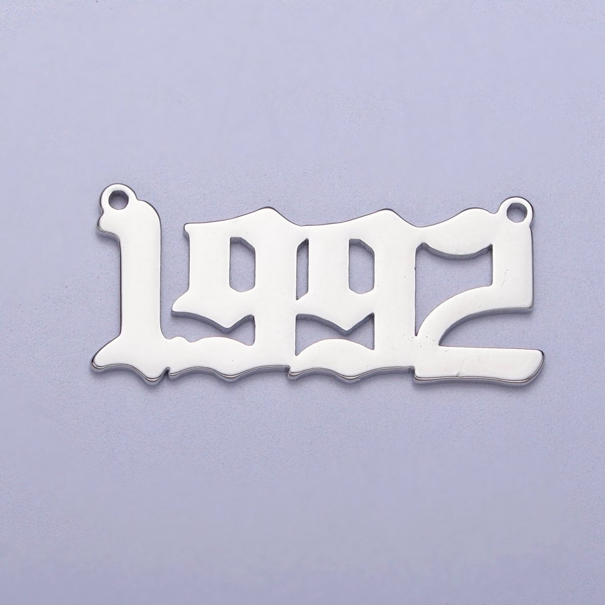 Silver Old English Year Charm Connector Birth Year Number Birthday Year Number Necklace for Personalized Jewelry | Y-678-Y-689