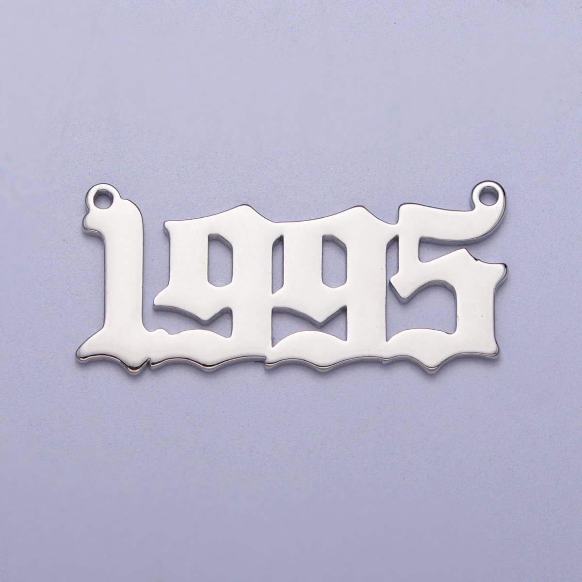 Silver Old English Year Charm Connector Birth Year Number Birthday Year Number Necklace for Personalized Jewelry | Y-678-Y-689