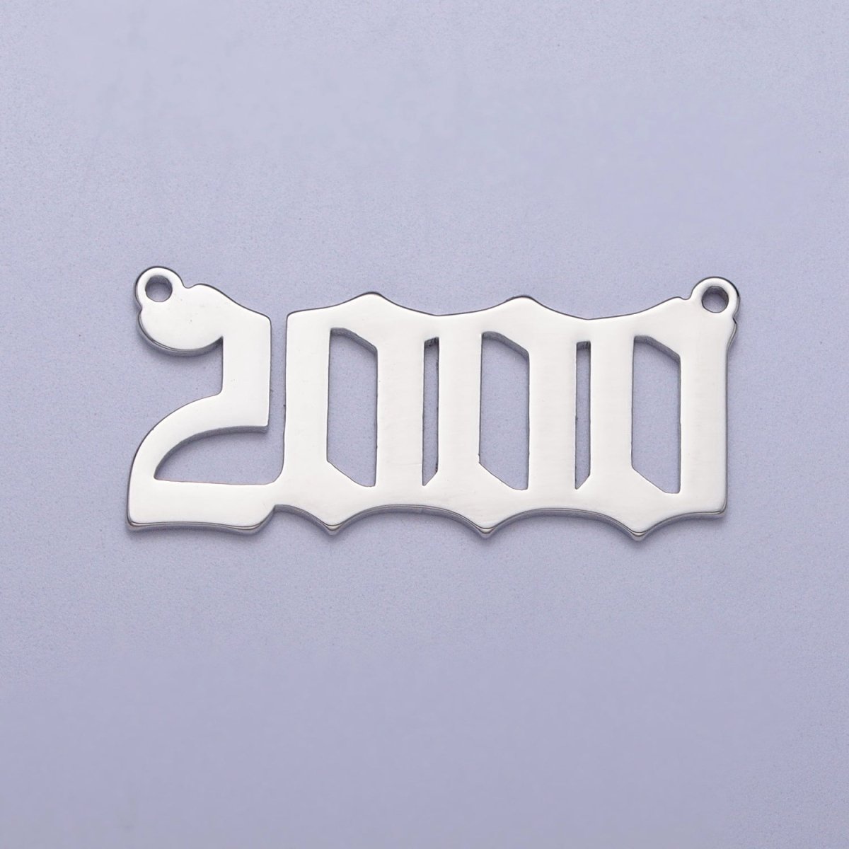 Silver Old English Year Charm Connector Birth Year Number Birthday Year Number Necklace for Personalized Jewelry | Y-678-Y-689