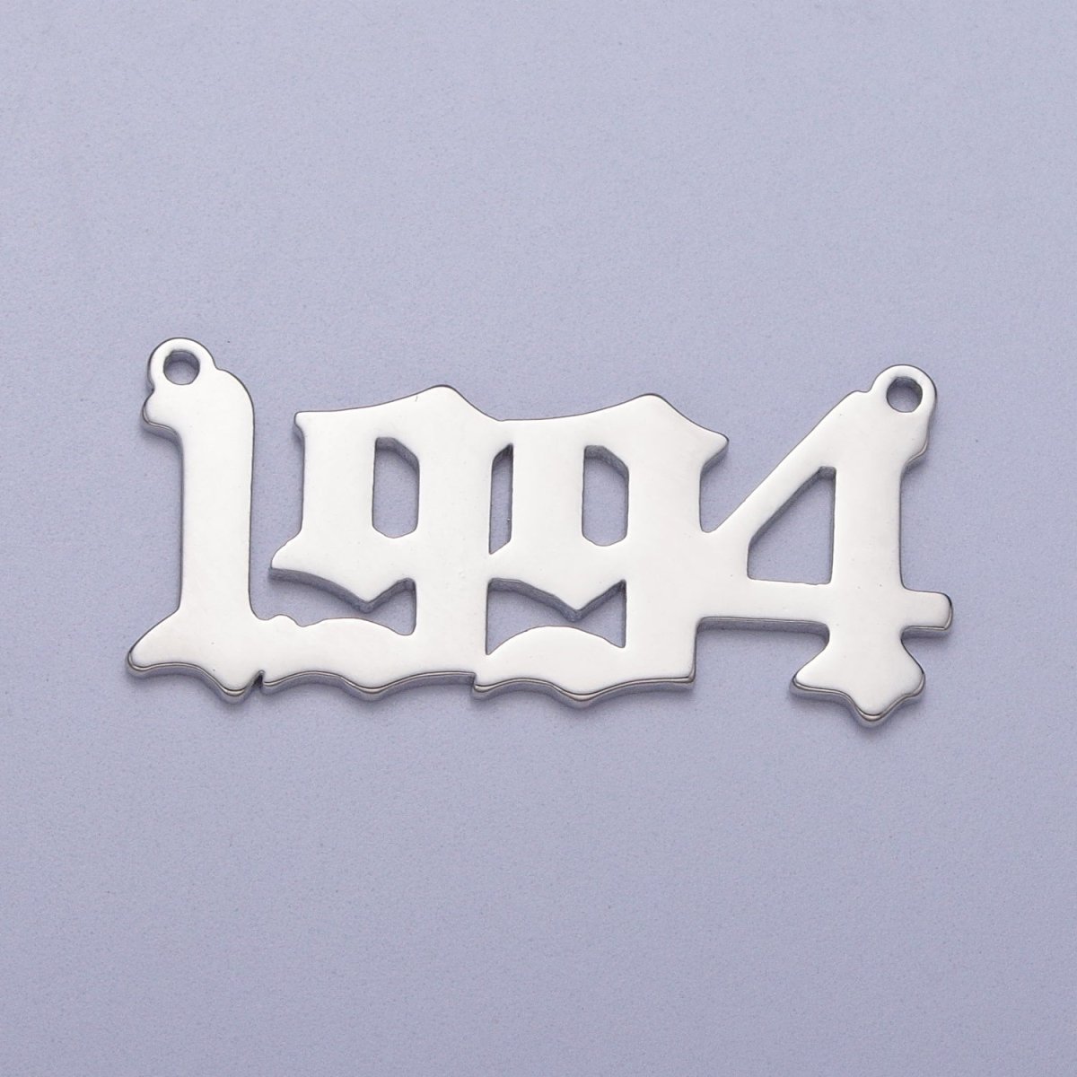 Silver Old English Year Charm Connector Birth Year Number Birthday Year Number Necklace for Personalized Jewelry | Y-678-Y-689