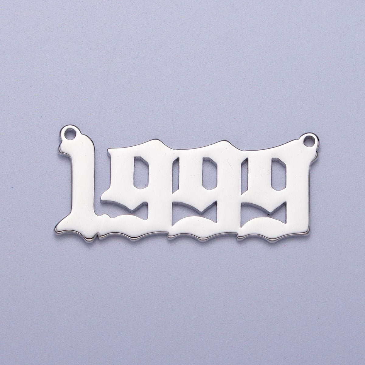 Silver Old English Year Charm Connector Birth Year Number Birthday Year Number Necklace for Personalized Jewelry | Y-678-Y-689