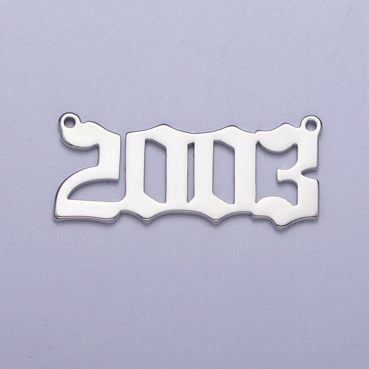 Silver Old English Year Charm Connector Birth Year Number Birthday Year Number Necklace for Personalized Jewelry | Y-678-Y-689