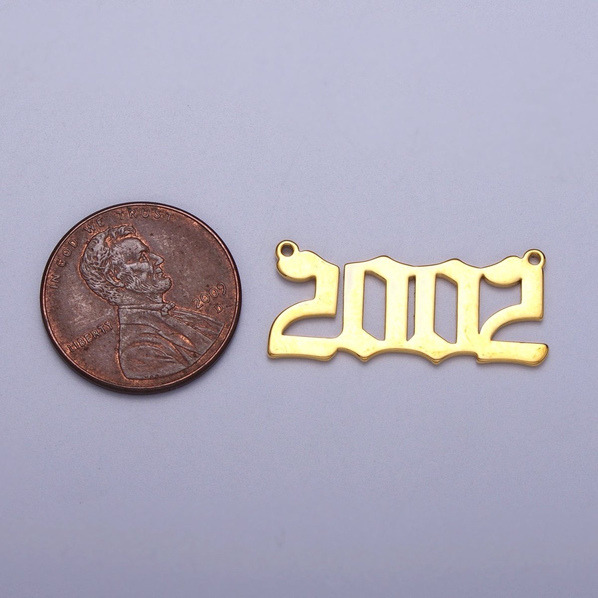 Silver Old English Year Charm Connector Birth Year Number Birthday Year Number Necklace for Personalized Jewelry | Y-678-Y-689