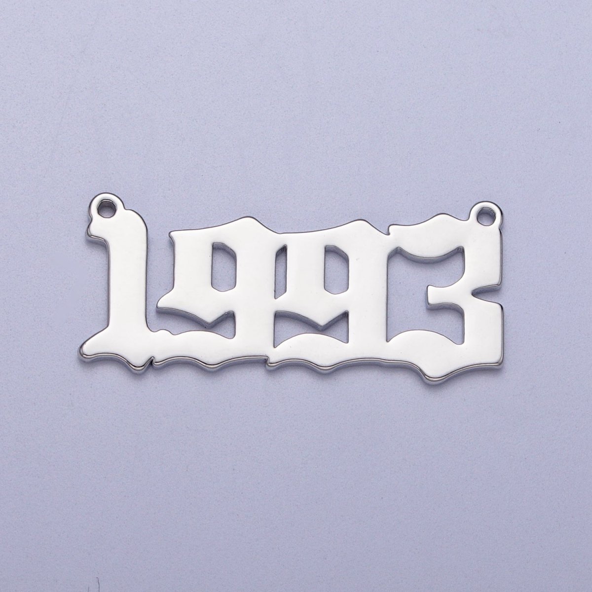 Silver Old English Year Charm Connector Birth Year Number Birthday Year Number Necklace for Personalized Jewelry | Y-678-Y-689