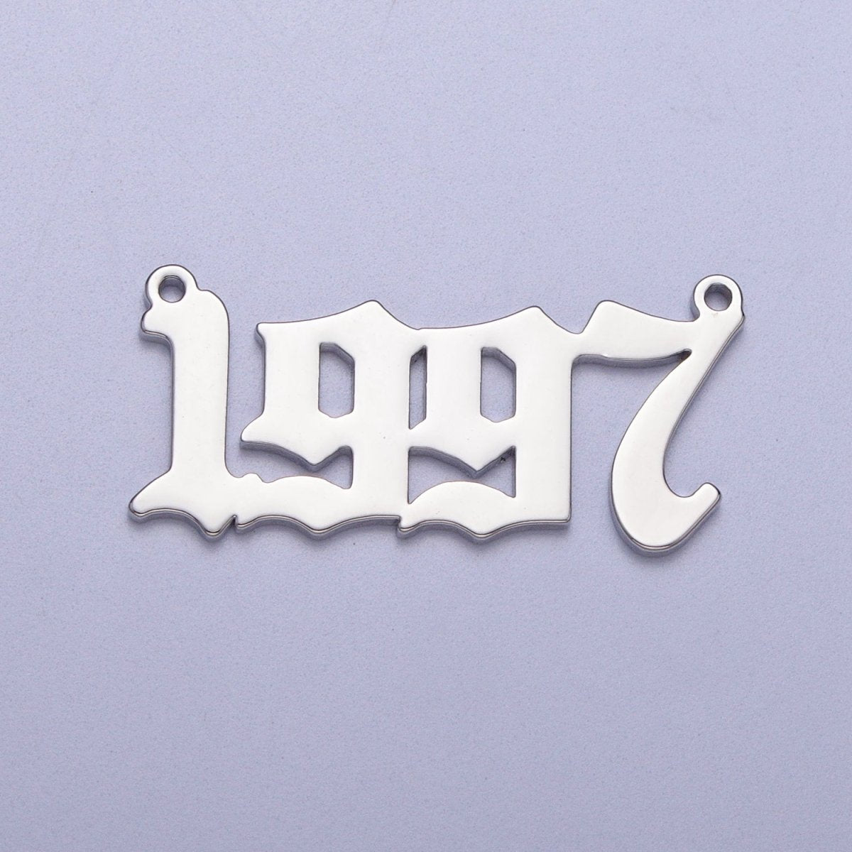 Silver Old English Year Charm Connector Birth Year Number Birthday Year Number Necklace for Personalized Jewelry | Y-678-Y-689
