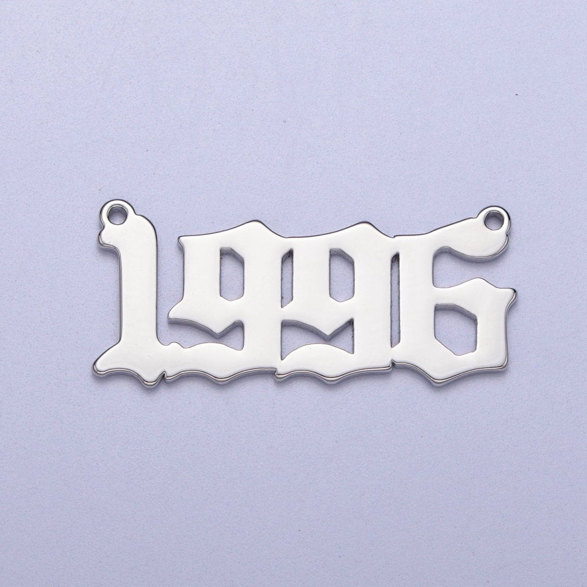 Silver Old English Year Charm Connector Birth Year Number Birthday Year Number Necklace for Personalized Jewelry | Y-678-Y-689