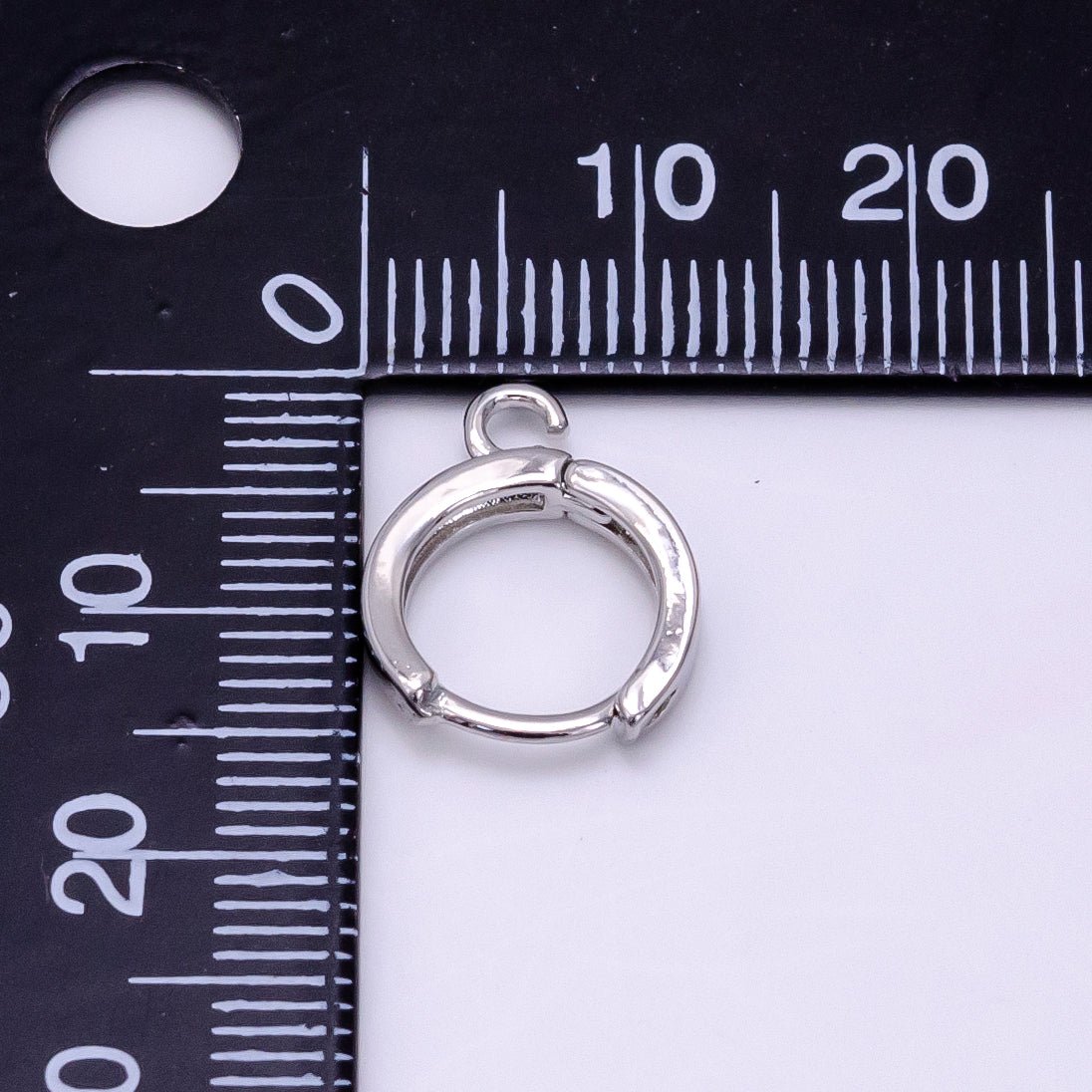 Silver one touch Huggie Earring w/ open link, Lead Nickel free Lever back earring making Component Hoop K-056 - DLUXCA