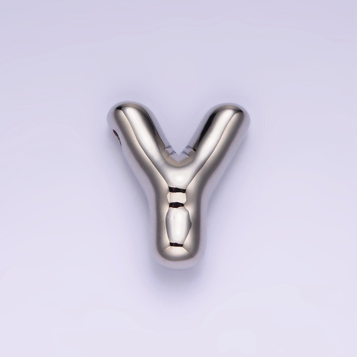 Silver Plated 20mm Chubby Balloon Initial Letter Personalized Pendant | A-A1080-A-A1092