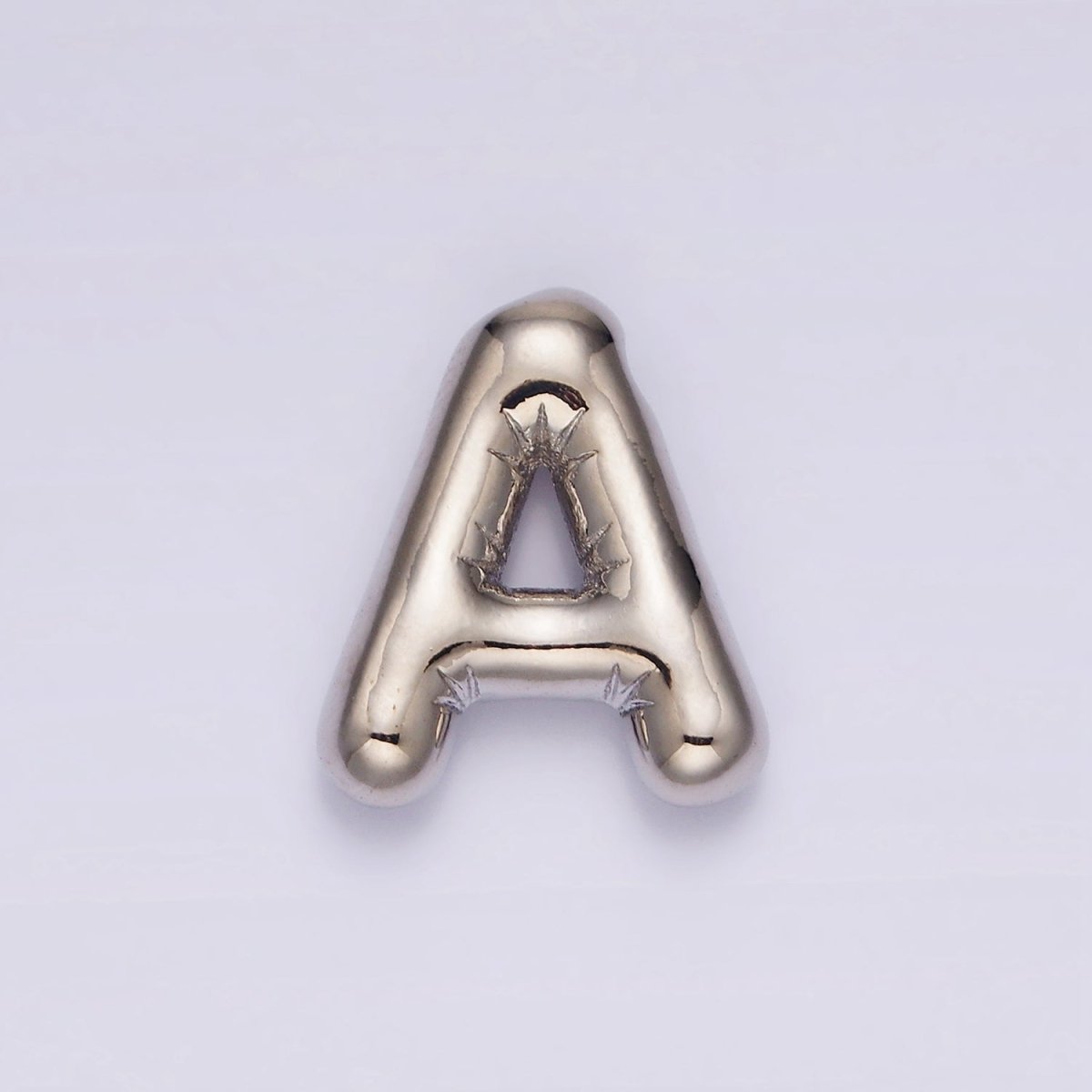 Silver Plated 20mm Chubby Balloon Initial Letter Personalized Pendant | A-A1080-A-A1092