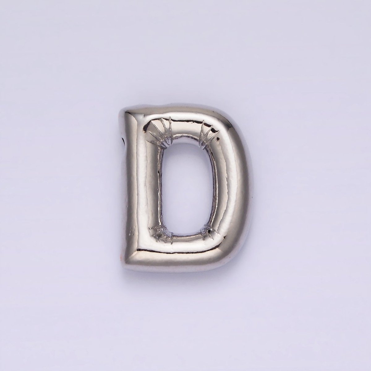 Silver Plated 20mm Chubby Balloon Initial Letter Personalized Pendant | A-A1080-A-A1092