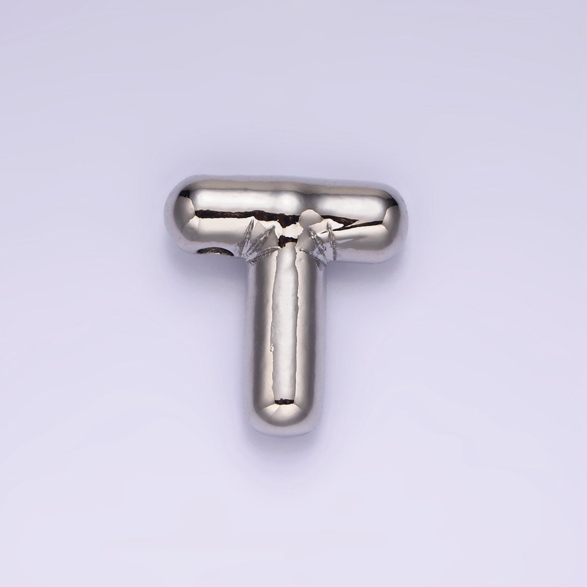 Silver Plated 20mm Chubby Balloon Initial Letter Personalized Pendant | A-A1080-A-A1092