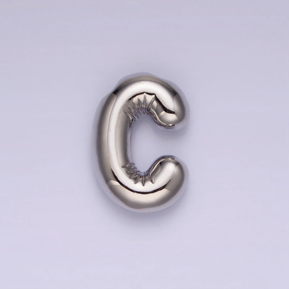 Silver Plated 20mm Chubby Balloon Initial Letter Personalized Pendant | A-A1080-A-A1092