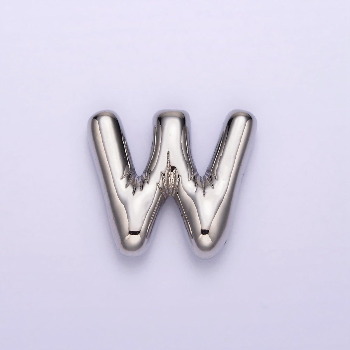 Silver Plated 20mm Chubby Balloon Initial Letter Personalized Pendant | A-A1080-A-A1092