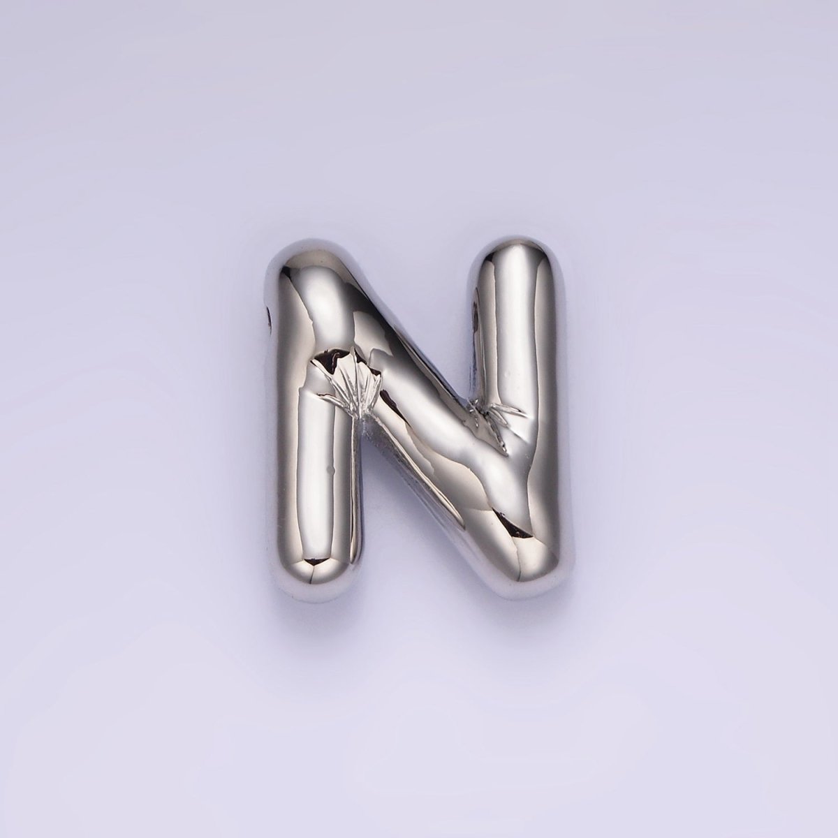 Silver Plated 20mm Chubby Balloon Initial Letter Personalized Pendant | A-A1080-A-A1092