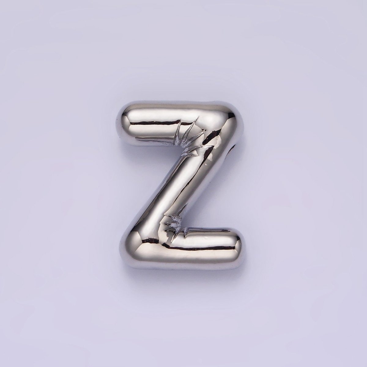 Silver Plated 20mm Chubby Balloon Initial Letter Personalized Pendant | A-A1080-A-A1092