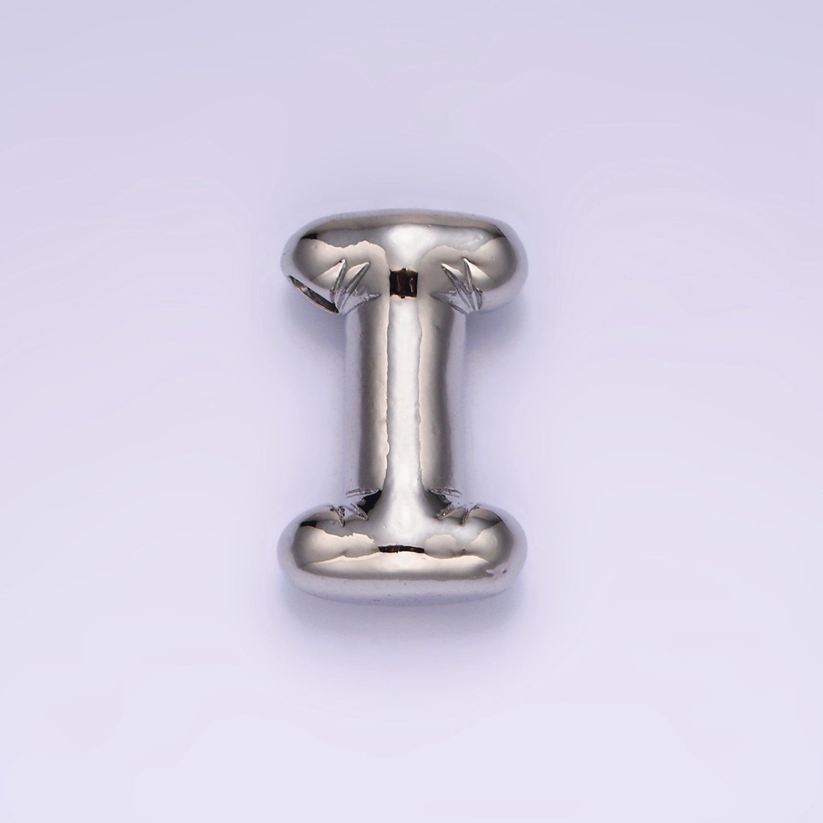 Silver Plated 20mm Chubby Balloon Initial Letter Personalized Pendant | A-A1080-A-A1092