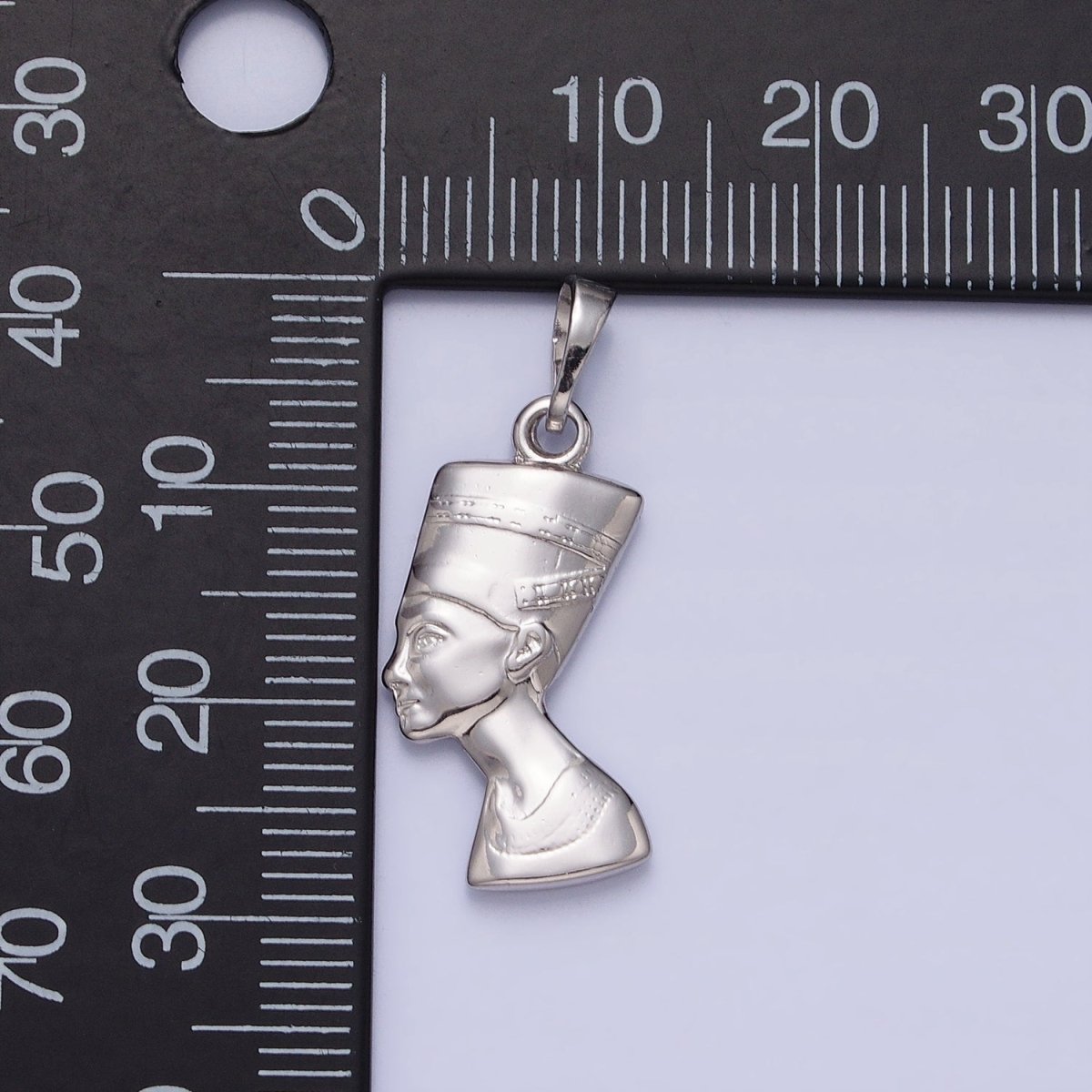 Silver Queen Nefertiti Charm Egyptian Jewelry Inspired Pendant AA242 - DLUXCA