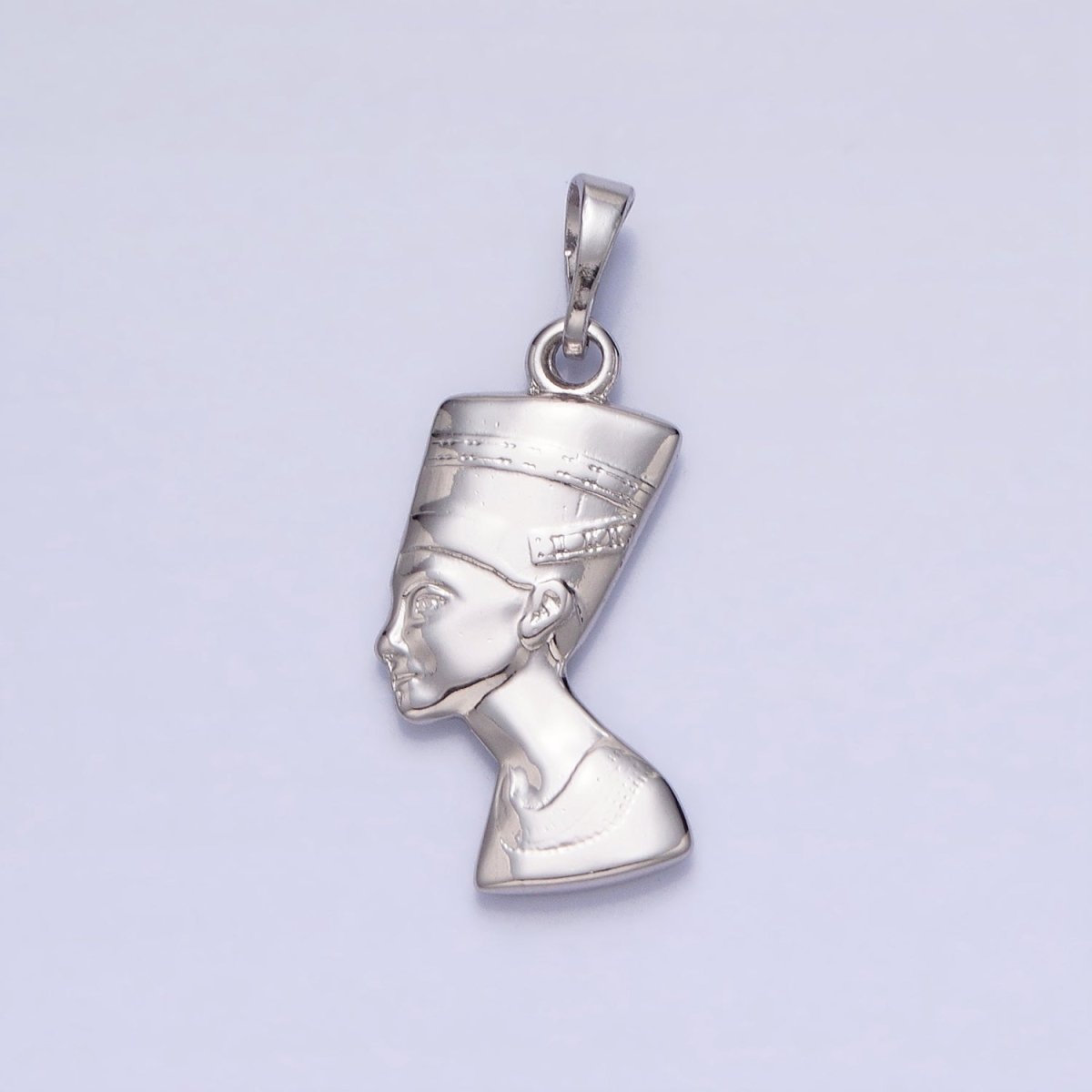 Silver Queen Nefertiti Charm Egyptian Jewelry Inspired Pendant AA242 - DLUXCA
