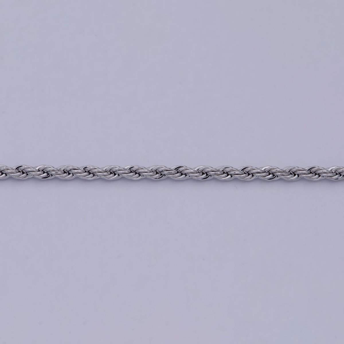 Silver Rope Chain by Yard, Gold Twisted Chain by Yard, Wholesale Roll Chain for Jewelry Making 2.2mm thickness | ROLL-595 Clearance Pricing - DLUXCA