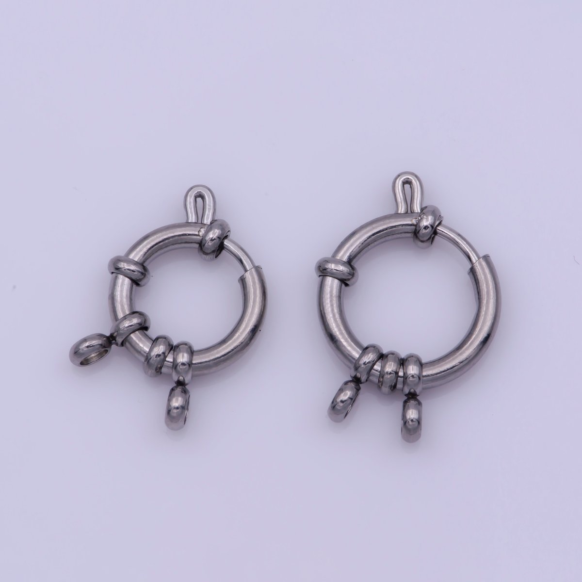 Silver Sailor Clasp, Large Spring Ring Include Loops 22mm, 24mm, Necklace Bracelet Finding L-551 L-552