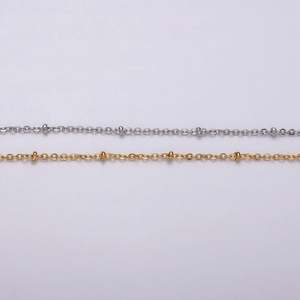 Silver Satellite chain 1.6mm Unfinished chain by Yard Beads Cable Chain | ROLL-1328 Clearance Pricing