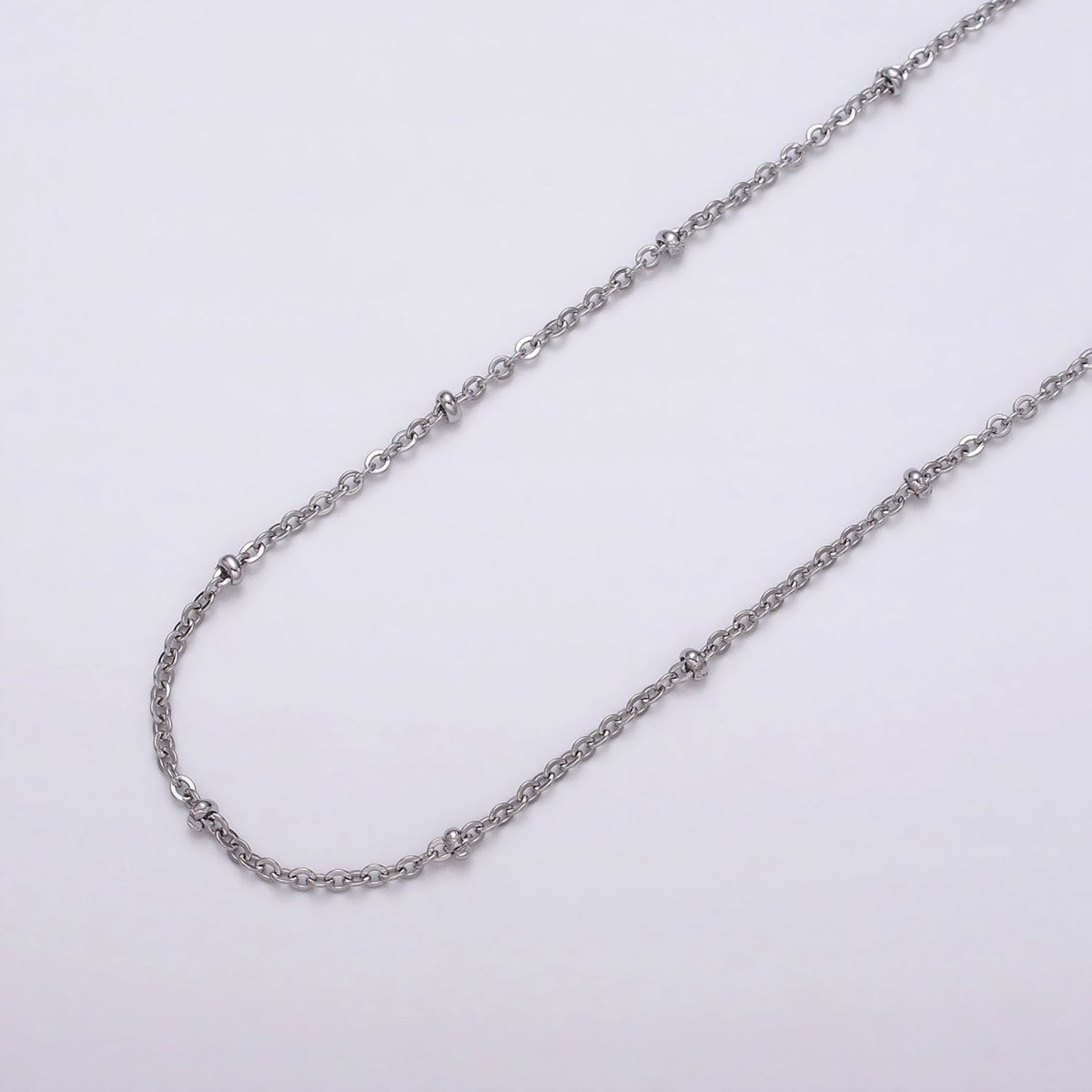 Silver Satellite chain 1.6mm Unfinished chain by Yard Beads Cable Chain | ROLL-1328 Clearance Pricing