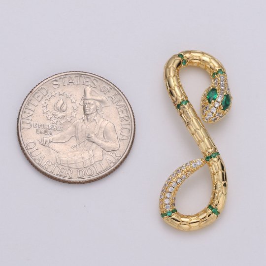 Silver Snake Connector Charms Serpent Connectors Jewelry Vintage Style Antique Look Serpentine Gold Necklace Bracelet Link Connector K-849, K-850