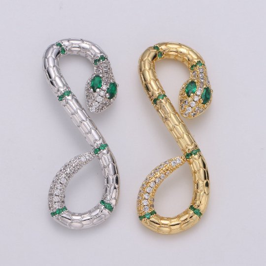 Silver Snake Connector Charms Serpent Connectors Jewelry Vintage Style Antique Look Serpentine Gold Necklace Bracelet Link Connector K-849, K-850