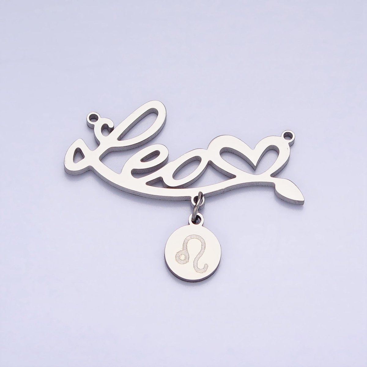 Silver Stainless Steel Zodiac Astrology Cursive Font Mini Symbol Connector Personalized Jewelry Making | A-A1385-A-A1390