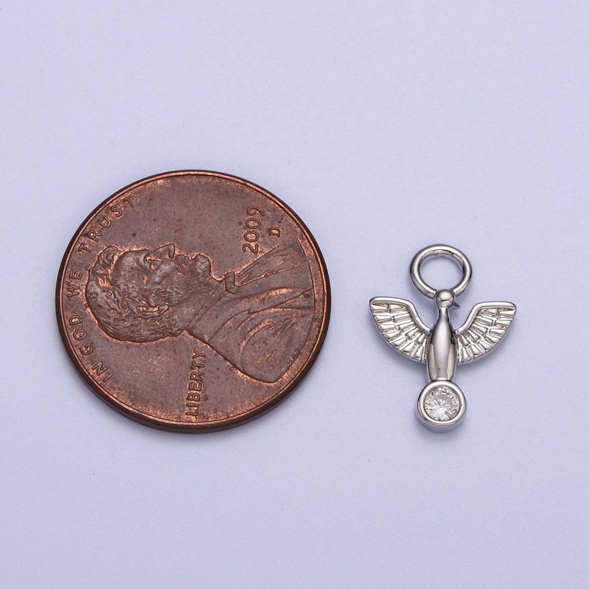 Silver Tiny Dove Charm, Bird Charm Gold Religious Charm for Add on Pendant AC056 AC057