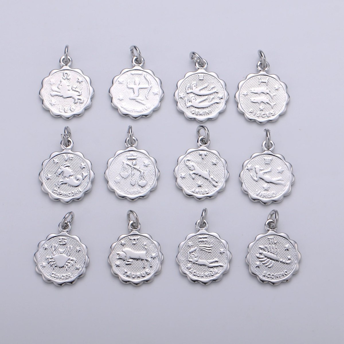 Silver Zodiac Constellation Charms, Zodiac Symbol, Horoscope Charm, Gold Astrological Zodiac Sign Minimalist Jewelry | A-A1797-A-A1802