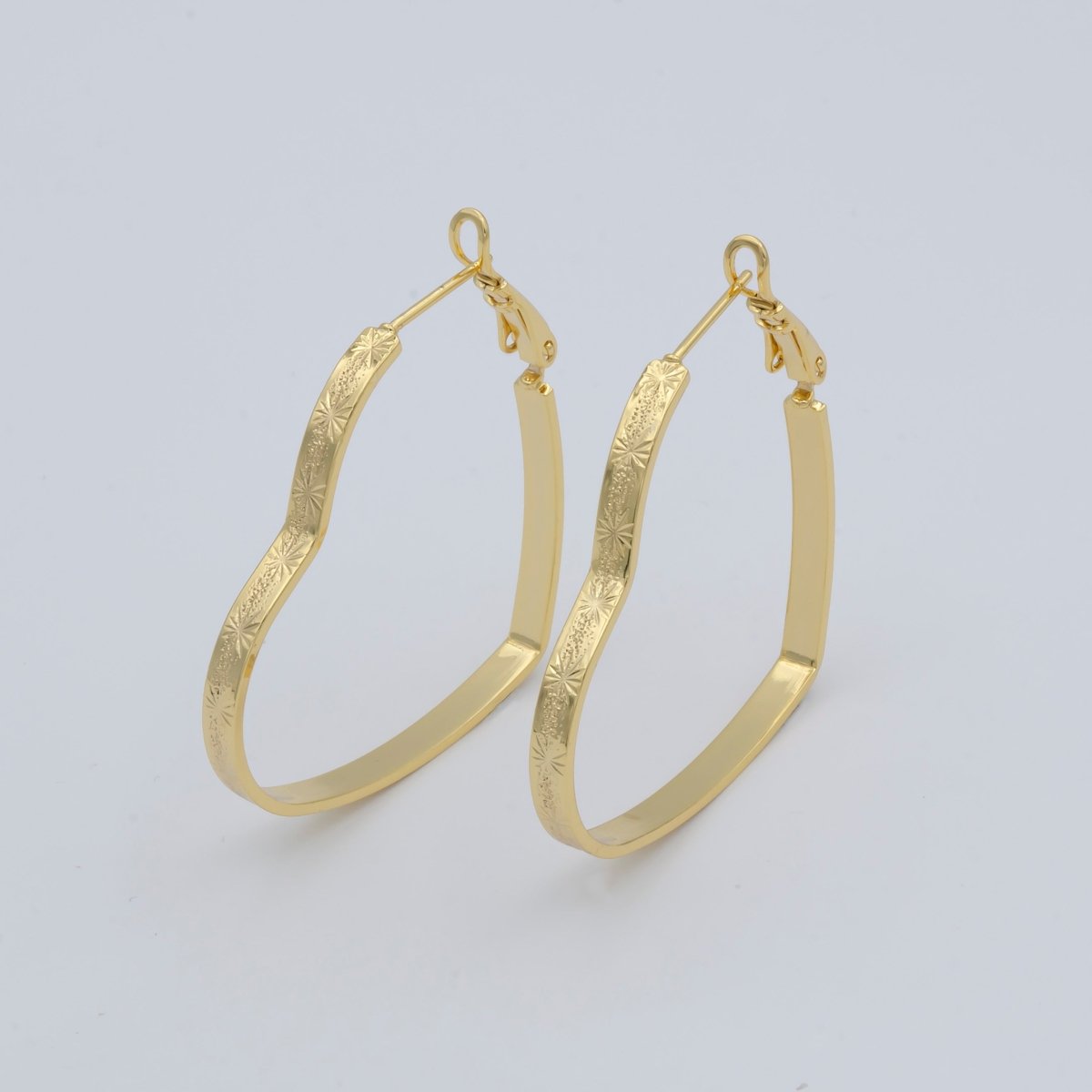 Simple Designated Golden Heart Huggies Earrings, Plain Gold Filled Tiny Geometric Love Heart Shape Casual Daily Wear Earring Jewelry P-098 P-099 P-100