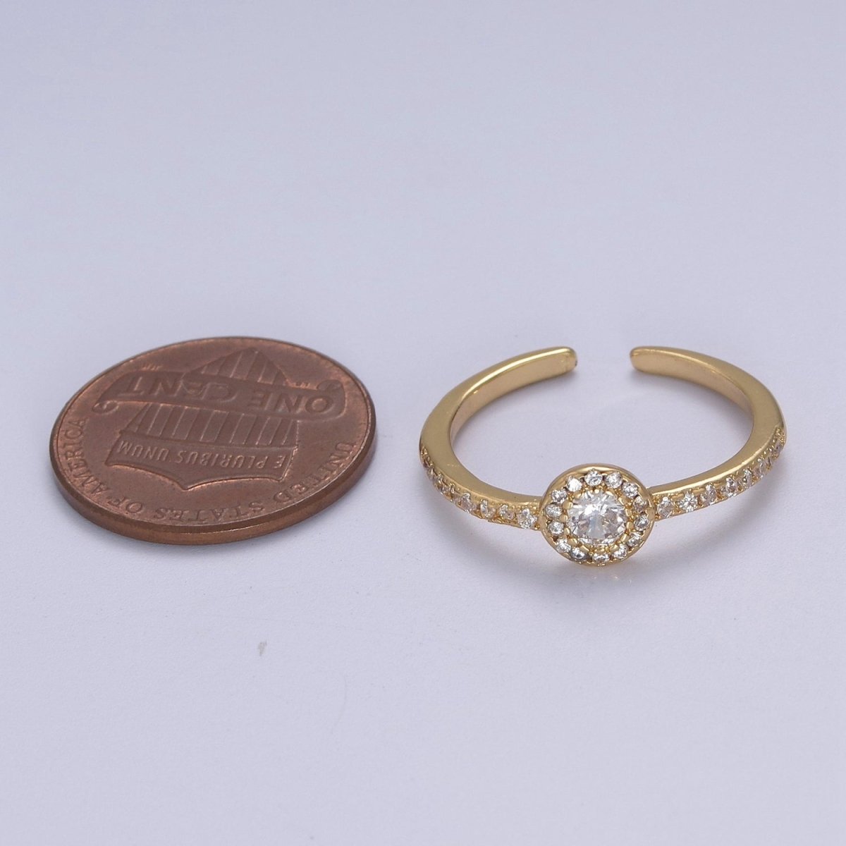 Simple diamond CZ Ring, Dainty adjustable ring, thin gold CZ diamond ring stackable cz band stackable Jewelry S-454