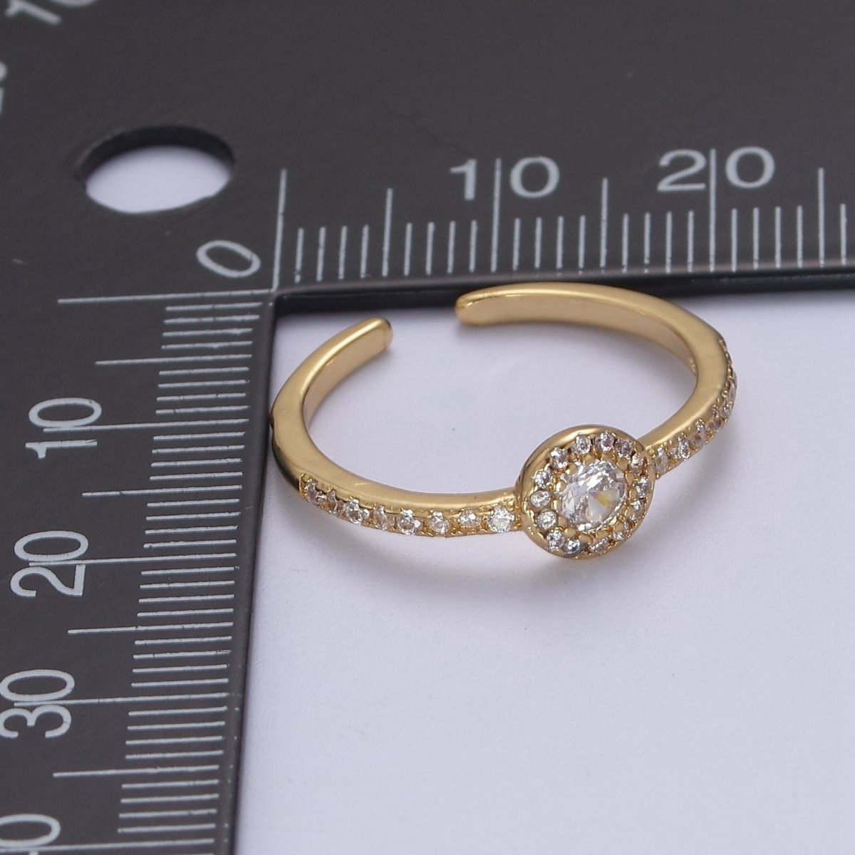 Simple diamond CZ Ring, Dainty adjustable ring, thin gold CZ diamond ring stackable cz band stackable Jewelry S-454