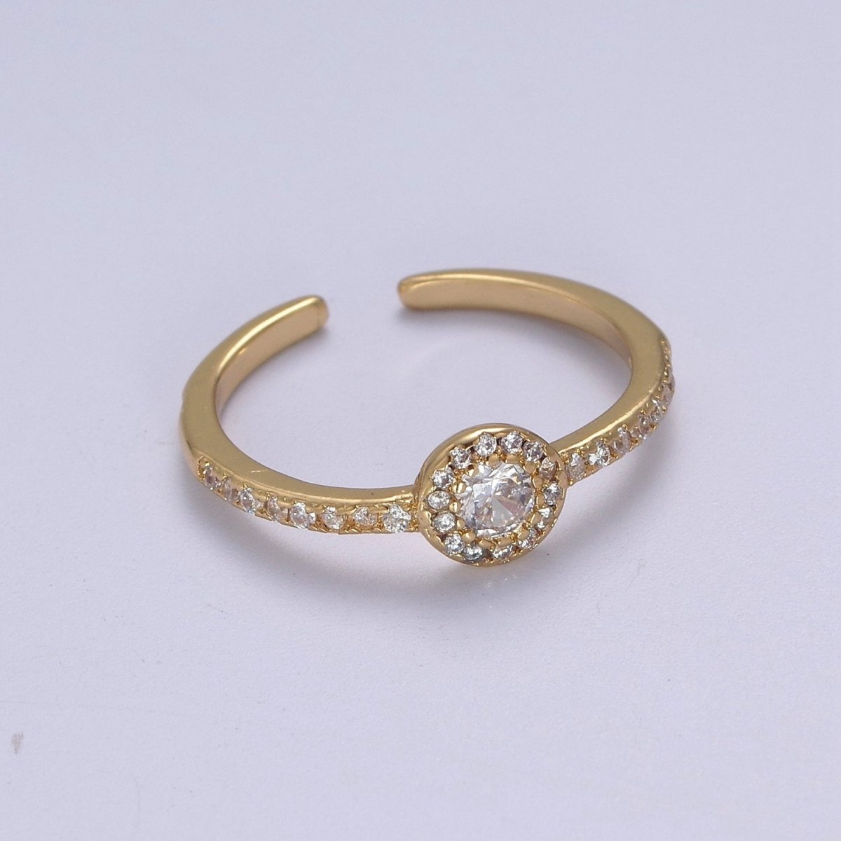 Simple diamond CZ Ring, Dainty adjustable ring, thin gold CZ diamond ring stackable cz band stackable Jewelry S-454
