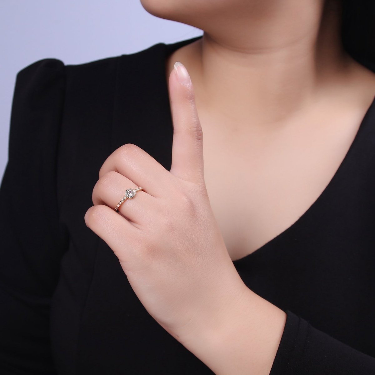 Simple diamond CZ Ring, Dainty adjustable ring, thin gold CZ diamond ring stackable cz band stackable Jewelry S-454