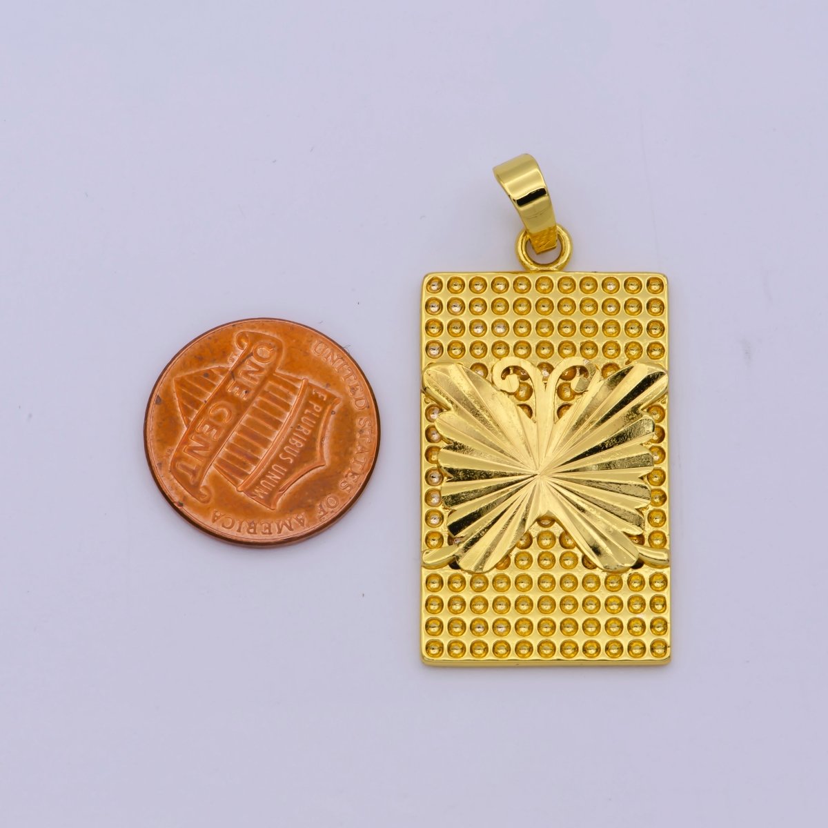 Simple Gold Filled Butterfly Rectangle Pendants I-732 - DLUXCA